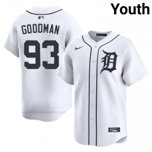 Detroit Tigers Jack Goodman #93 White Youth Baseball Jersey | 2026 Season Iconic 16305507