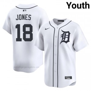 Detroit Tigers Jahmai Jones #18 White Youth Baseball Jersey | 2026 Season Premium 68504525