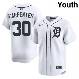 Kerry Carpenter #30 Detroit Baseball Jersey | Officially Licensed Youth White Sewn Edition 48476290