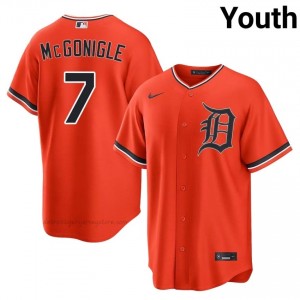 Orange Kevin McGonigle #7 DET Tigers Baseball Stitched Jersey | Iconic Youth Fit 76458277