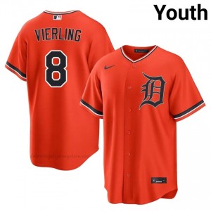 #8 Matt Vierling Official Youth Baseball Jersey | DET Orange Fan Gear 55637533