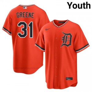 Riley Greene #31 Detroit Baseball Jersey | Professional Youth Orange Stitched Edition 42673952