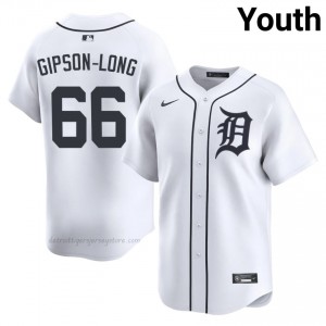 #66 Sawyer Gipson-Long Limited Youth Baseball Jersey | DET White Fan Gear 35395221