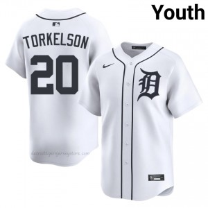 #20 Spencer Torkelson Game Youth Baseball Jersey | DET White Fan Gear 85280666