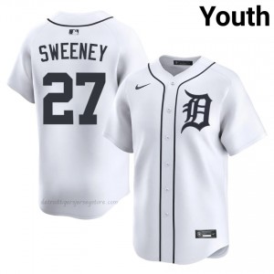 Trey Sweeney #27 Detroit Baseball Jersey | Gameday Youth White Sewn Edition 33996594