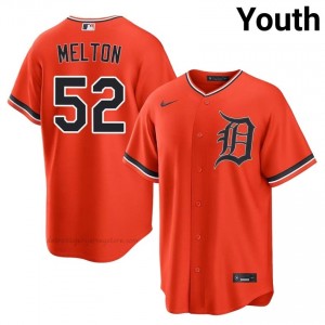 Orange Troy Melton #52 DET Tigers Baseball Stitched Jersey | Gameday Youth Fit 50498243