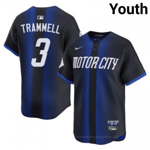 Detroit Tigers Alan Trammell #3 Blue Youth City Connect Baseball Jersey | 2026 Season Officially Licensed 67931810