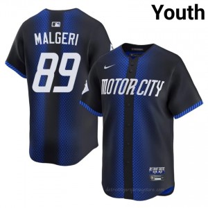 #89 Ben Malgeri Classic Youth City Connect Baseball Jersey | DET Blue Fan Gear 85283217