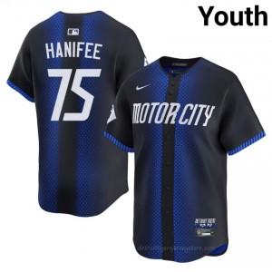 Brenan Hanifee #75 Detroit City Connect Baseball Jersey | Authentic Youth Blue Sewn Edition 52645283