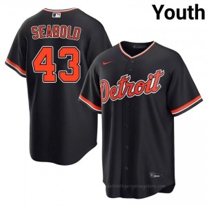 Navy Connor Seabold #43 DET Tigers Baseball Embroidery Jersey | Authentic Youth Fit 28032358