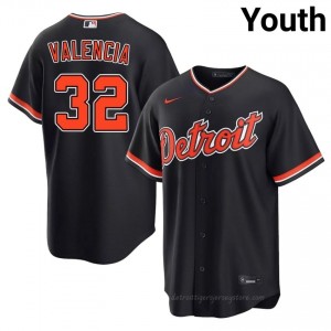 #32 Eduardo Valencia Replica Youth Baseball Jersey | DET Navy Fan Gear 38150204