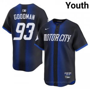 Jack Goodman #93 Detroit City Connect Baseball Jersey | Replica Youth Blue Sewn Edition 92344055