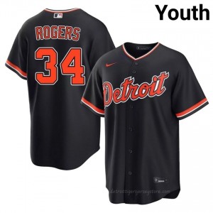Detroit Tigers Jake Rogers #34 Navy Youth Baseball Jersey | 2026 Season Gameday 48103305