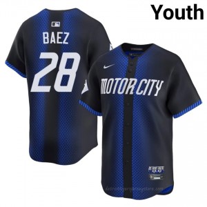 Javier Baez #28 Detroit City Connect Baseball Jersey | Official Youth Blue Sewn Edition 36914136