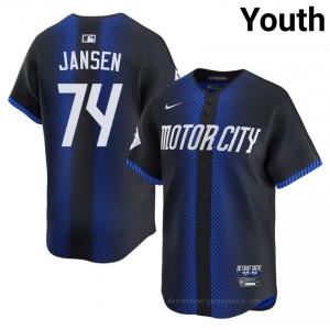 Kenley Jansen #74 Detroit City Connect Baseball Jersey | Premium Youth Blue Sewn Edition 72406207