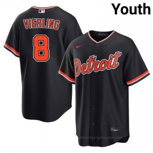 Navy Matt Vierling #8 DET Tigers Baseball Embroidery Jersey | Replica Youth Fit 97790331