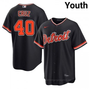 Trei Cruz #40 Detroit Baseball Jersey | Game-Day Youth Navy Embroidery Edition 42972522
