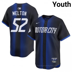 #52 Troy Melton Exclusive Youth City Connect Baseball Jersey | DET Blue Fan Gear 86102488