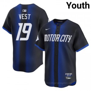Blue Will Vest #19 DET Tigers Baseball City Connect Sewn Jersey | Game-Day Youth Fit 54806008